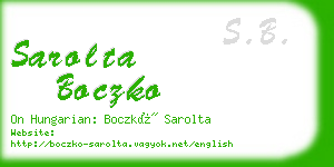 sarolta boczko business card